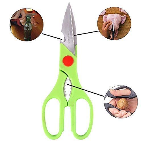 Multi-Function Kitchen Household for Vegetables, Fruit, Cheese & Meat Slices with Bottle Opener Stainless Steel Sea Food Scissor Multi-Function Kitchen Household for Vegetables, Fruit, Cheese & Meat Slices with Bottle Opener Stainless Steel Sea Food Scissor